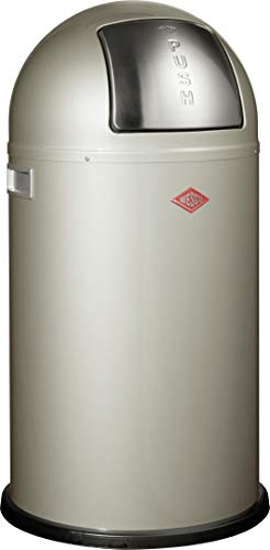 Wesco 175 831 Pushboy Abfallsammler 50 Liter neusilber, 40 x 40 x 75.5cm