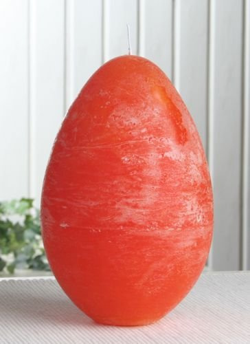 CandleCorner Rustik-Eikerze, durchgefärbt, XL, ca. 16 x 11 cm Mandarin-orange
