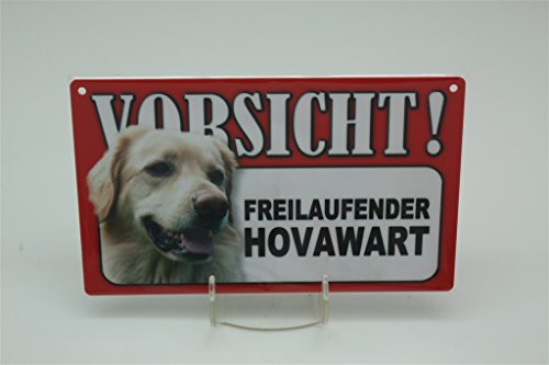 Tierschild Hovawart – Cartel de Advertencia para Animales – Precaución, Animales, Cartel de Advertencia 20 x 12 cm, Cartel para Perros 25