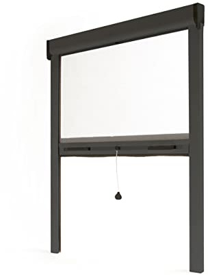Avosdim Insektenschutzrollo für Fenster B 80 x H 100 cm & Türen, Aluminium, Insektenschutz Fenster – Anthrazitgrau RAL 7016