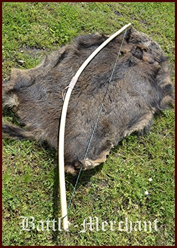 Battle-Merchant Wikinger Langbogen, 70 Zoll Hellbraun, inklusive Sehne - 15-105 lbs - Mittelalter - LARP - Wikinger Bogen (60 lbs)