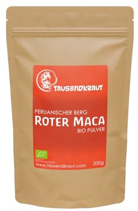 Roter Maca BIO (200g) Superfood [Premiumqualität aus Peru] Tausendkraut