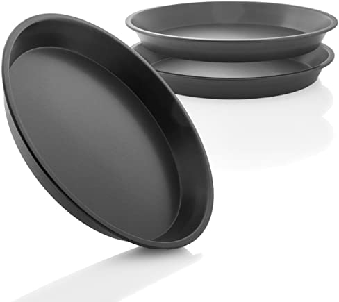 Grizzly 3er Set Tortenboden-Backform mit 30 cm Ø, antihaftbeschichtet, Tarteform, Quicheform, Backblech rund für leckere Tarte, Pie und Kuchen