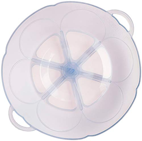 Kochblume - das Original vom Erfinder Armin Harecker | eisblau | Set mit Microfasertuch! Überkochschutz für Topfgrößen von Ø 14 bis 18 cm | S 22 cm