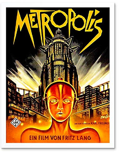 Wee Blue Coo Vintage Film Movie Metropolis 1927 Sci Fi Future Art Print Framed Poster Wall Decor Kunstdruck Poster Wand-Dekor-12X16 Zoll