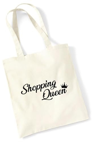Huuraa Baumwollbeutel Shopping Queen Geschenk Einkaufstasche Natural 10 Liter Baumwolle Shopping Queen Accessoire