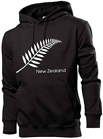 Generisch Neu Seeland Feder Männer Hoodie Sweatshirt Schwarz L