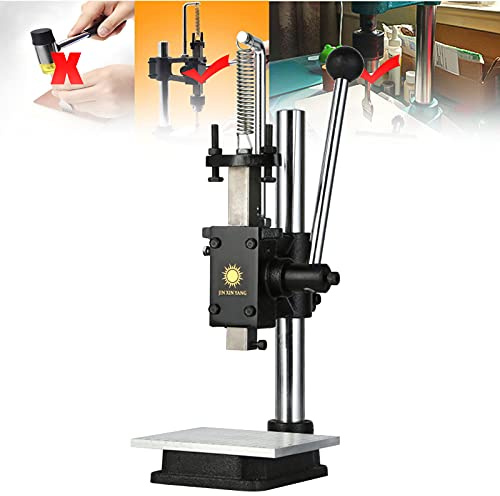 YAOYAOO Manual Press Machine Desktop Stamping Punch | With Chuck & Scrap Plate, for Leather, Hardware, Crafts, Plastic; Hand Lever Operation, Benchtop Forming & Cutting Tool