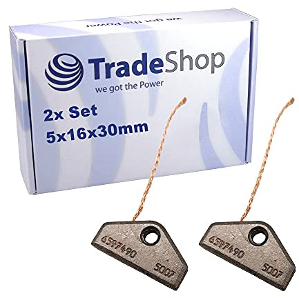 Trade-Shop 2x Motorkohlen Kohlebürsten 5x16x30mm für Miele T247 T248 T250C T252C T257C T258CT260 T263 T270C T273C T277C T284 T294C T298CT4105 T4121