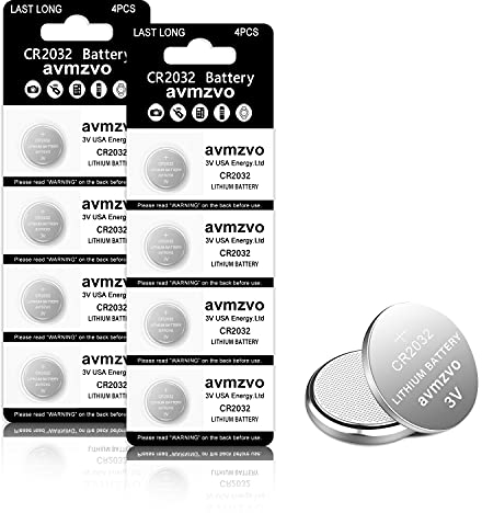 CR2032 Knopfzelle 3V Lithium Knopfzellen CR 2032 Batterie 8 Stück【5 Jahre Garantie】 (2032-8p)