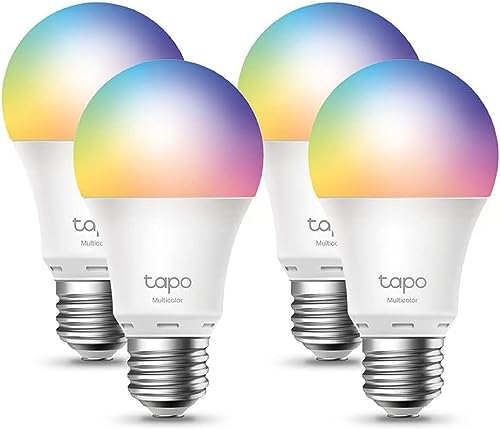 Tapo L530E smarte WLAN Glühbirne E27, Mehrfarbrige dimmbare alexa smarte lampe, smart home alexa zubehör,kompatibel mit Alexa,Google Assistant,Tapo App,Abläufe und Zeitpläne,Kein Hub notwendig