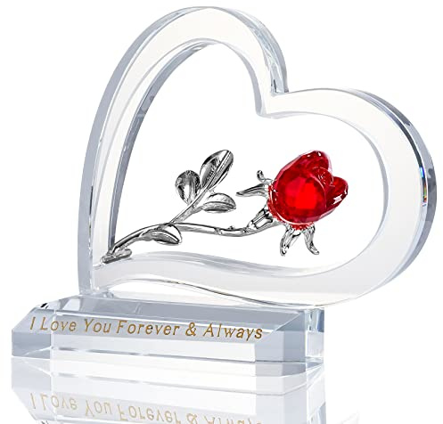 Ornalrist Ruby Rose Flower Figurine for Women Ornaments