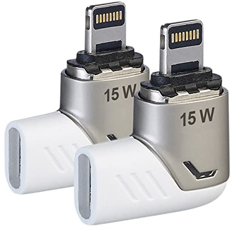 Callstel 2er-Set Lightning-kompatibler 90°-USB-C-Schnell-Ladeadapter,magnetisch (Ladekabel)
