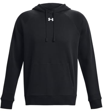 Under Armour UA Rival Fleece Hoodie för män, (001) svart/vit, S