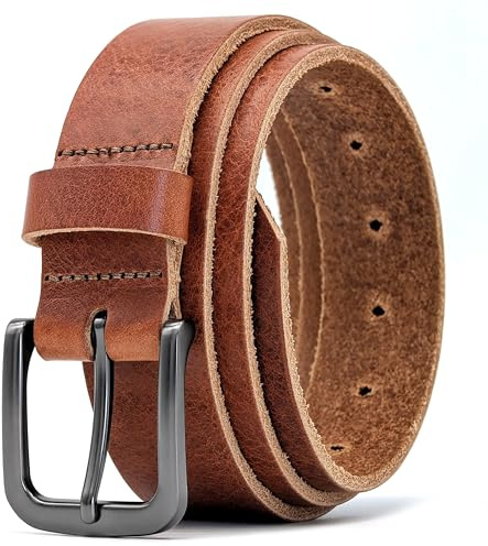 Ashford Ridge Ceinture Cuir Italien Véritable 35 mm – Fabriquée en Angleterre – Ceinture Homme Femme Unisexe pour Jeans et Pantalon – Boucle Sans Nickel