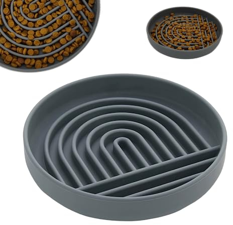 Hund DATING - Katt - COMEDER Hund ANTIVORATITET - Hundtillbehör Anti Stress matare för hundar och katter - Tillbehör för hundar och katter Långsam sällskapsdjur matare (Grå)