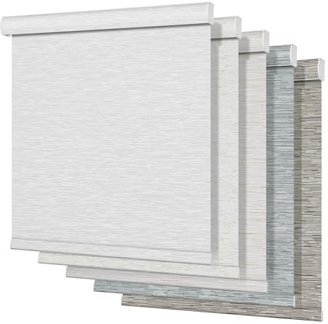 Boolegon Light Filtering Roller Shades for Windows,Cordless,Roller Blinds,Thermal Insulated Fabric UV Protection,Window Blinds Shades for Home,Office,Bedroom,Door,Light Filtering-White,Custom Now