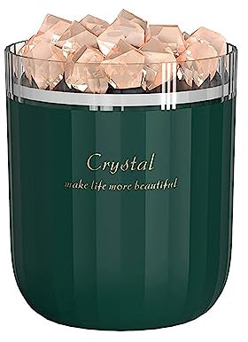 Portable Essential Oil Diffuser Salt Therapy Lamp Crystal Salt Stone Aroma Diffuser Air Humidifier Ultrasonic Cool Mist 3 Colors LED Night Lights,Green