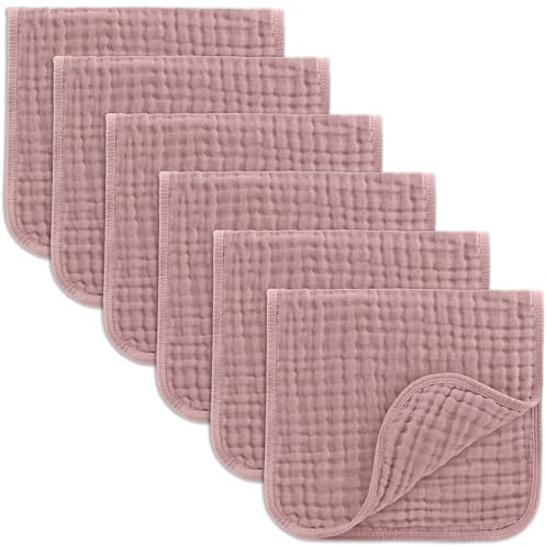Bekväma ungar muslin rapdukar 50,8 cm x 25,4 cm, paket med 6 – stora, 6 lager, ultraabsorberande 100 % bomull för baby dregel och röra – mjuk, säker och skonsam baby rap trasor set för pojkar och