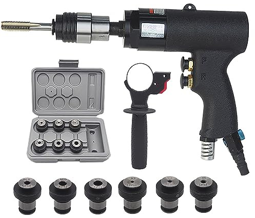 ZILOOK Taraudeuse Pneumatique M3-M12, Taraudeuse Pneumatique à TêTe Autobloquante, Vitesse RéGlable, pour Tarauder L'Acier, Le Fer, Le Cuivre, L'Aluminium, Le Plastique