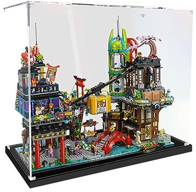 Acryl-Vitrine für Lego 71799 Ninja City Markets – Schaukasten, schützen und dekorieren Sie Ihre Meisterwerke mit staubdichter Aufbewahrung, Geschenke für Spieler (2 mm, transparent)