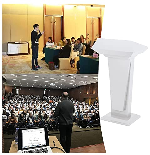 Moderatorenpult Podium Stehendes Rednerpult Eisenfarbenes Material Hohes Kanzelpodest Präsentationsständer für Schulen und Kirchen/Schwarz / 63 x 45 x 117,5 cm (Schwarz 63 x 45 x 117,5 cm) (Weiß