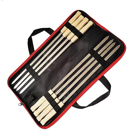 SePkus Kebab-Spieße, 8 Stück, Edelstahl-Grillspieße, Wiederverwendbare Grillspieße, verdickter Steak-Grillstab mit Holzgriff, Outdoor-Grillwerkzeuge (8 Stück)