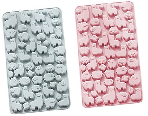 IMIKEYA Alpaca Silicone Molds Baking Mold Food Grade Silicone for Home Use 2pcs Set Blue and Pink