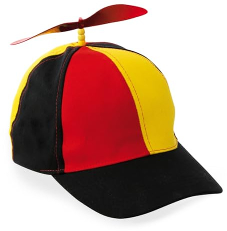 FRIES Cap Propeller Deutschland | Propellermütze in schwarz rot gelb | Lustige Propellerkappe als Fanartikel | Basecap aus Baumwolle