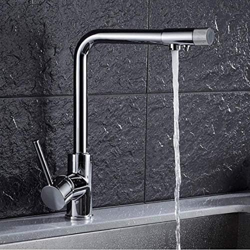 Filtro Per Acqua Potabile Rubinetto Miscelatore Montato Sul Ponte Valvola Cromata Singolo Foro Purificatore Miscelatore Per Rubinetto Da Cucina A 3 Vie