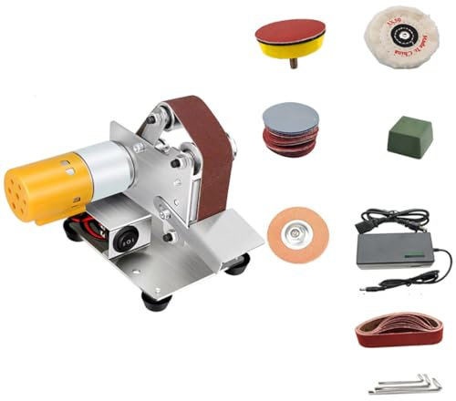 Good Homie Mini Lijadora De Banda, Amoladora De 7 Velocidades Ajustables, Herramienta Lijadora De Cuchilla Pulidora, para Metal, Madera, Manualidades, Joyería, Vidrieras