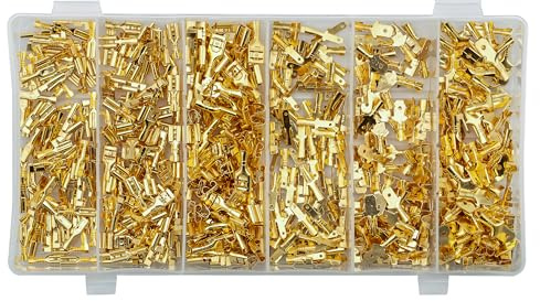 MIVOS Set di connettori per cavi - 600 pezzi - Connettore maschio femmina - 2,8mm, 4,8mm, 6,4mm - Connettore a forcella - Connettore di testa - Connettore - Connettore di testa elettrico