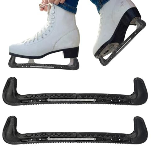 RYMAUP 1 Paar Kufenschoner Schlittschuhe Verstellbar Schlittschuhschutz mit Feder Eiskunstlauf Zubehör für Hockey Schlittschuhe Kinder Erwachsene Eiskunstlaufschuhe