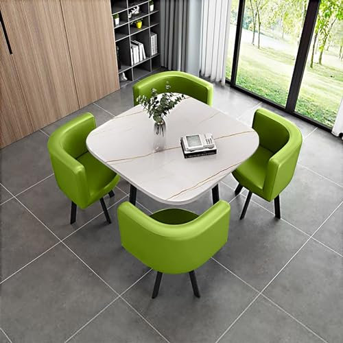 Runder Esstisch-Set mit 4 Stühlen, 5-teiliges Küchenmöbel-Set für Esszimmer, runder Frühstücksbartisch, modernes Design, 80 x 74,9 cm (B x H) #20 Kollektion