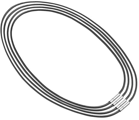 4 Stück Lederband für Ketten,Kautschuk Halsband Kunstleder Halskette Schwarz,Lederkette Mit Edelstahl Verschluss,Lederhalsband Männer Damen,für Leder Kette Herren Ketten Anhänger Herren-Halskette