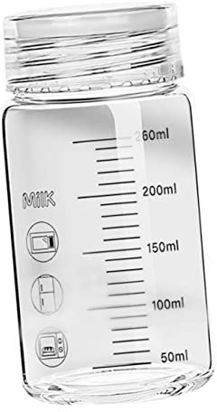 Cabilock Botella De Agua De Vidrio Transparente con y Tapa para Leche y Bebidas Frías Portátil para Casa y Oficina para Estudiantes y