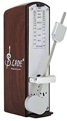 MICFENY Mechanisches Metronom Holz gemasert Lauter Klang/Hoch für Klavier/Gitarre/Violin/Schlagzeug und andere Instrumente