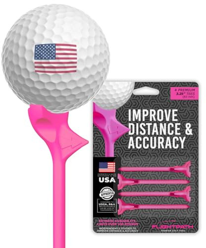 FLIGHTPATH Premium golfpeg rosa 4 peggar x 8,3 cm lång