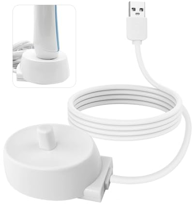 for Oral B Electric Toothbrush Charger USB Plug for Braun Pro 3 iO3 iO4 iO5 iO6 Type 3757 Kids Vitality 100 Genius X, Inductive USB Charging Base Waterproof Power Cord Cable
