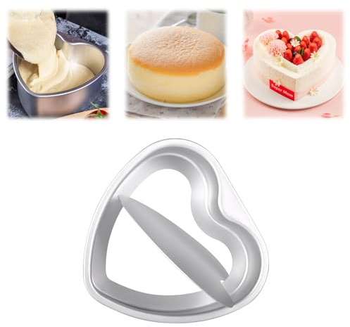 Stampi per torte a forma di cuore: da 10 a 25 cm, per cuocere pane cheesecake, in alluminio, 2 stili (fondo staccabile e fondo fisso (fondo staccabile, 25,4 cm)