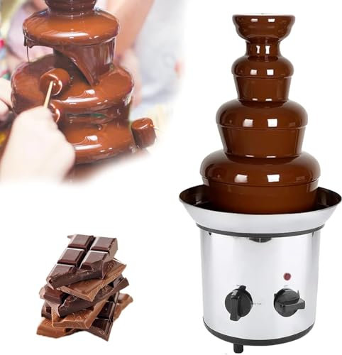 LIULIQ 4 Tier Chocolate Fuente De La Máquina, La Fusión De Chocolate Eléctrico De La Máquina, Fabricante De Chocolate Caliente con Luz LED Indicadora, Temperatura Ajustable para Fiestas De Cumpleaños