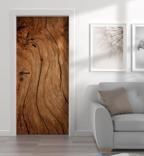 Türtapete Selbstklebend 85x200 Holzoptik Türfolie Vintage Holz Türaufkleber Fototapete 3D Effekt Türklebefolie Türposter für Innentür Schlafzimmer Bad Dekoration M5031
