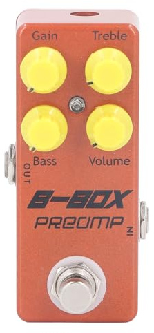 B Box Preamp Pedal Mini Single Effect Overdrive Gitarrenpedal mit Gain Treble Bass Volumensteuerung für Bühnen im Freien Ausführungen Aluminiumlegierung