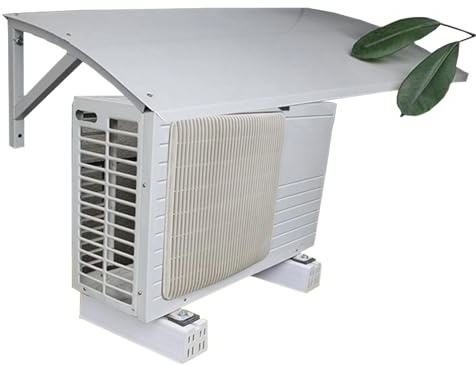 Cache Pompe a Chaleur Extérieur en Acier Galvanisé, Store Banne de Terrasse Étanches, pour Divers Climatiseurs Extérieurs, 92 × 54 × 28 Cm