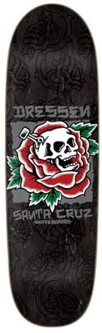 SANTA CRUZ Dressen Skateboard Decks Skull Rose Pro Shaped 23,5 x 81,2 cm