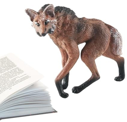 Pruojhw Wolf Toys Figuren,Realistische braune Wolf Spielzeug Tierfiguren - Lernspielzeug Kuchendeckel Weihnachten Geburtstagsgeschenk für Kinder Kleinkinder