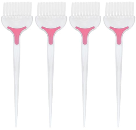 Uonlytech Brochas para Teñir el Cabello de Abs Blanco Profesional Juego de 4 Cepillo y Peine para Capilar y Peluquería