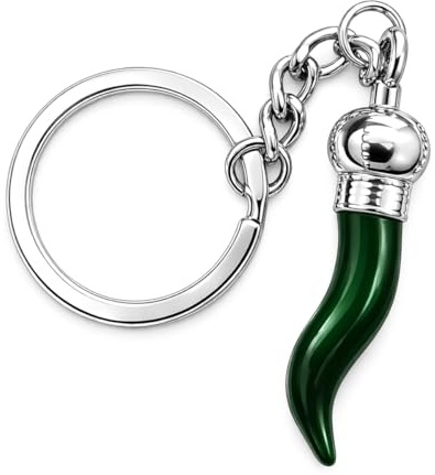 DEIMODRA Portachiavi Cornetto Portafortuna | Corno Napoletano in Metallo, Amuleto Buona Fortuna, Idea Regalo Uomo Donna per le Chiavi di Casa, Auto, Moto, Scooter