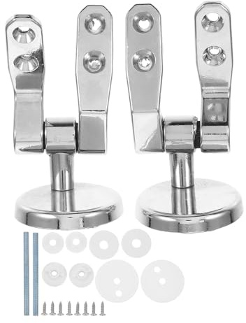 Ciieeo Kit de Bisagras de Aleación de Zinc para Asiento de Inodoro con Cierre Juego con Pernos y Tornillos para Reparación y Fijación Segura Baños
