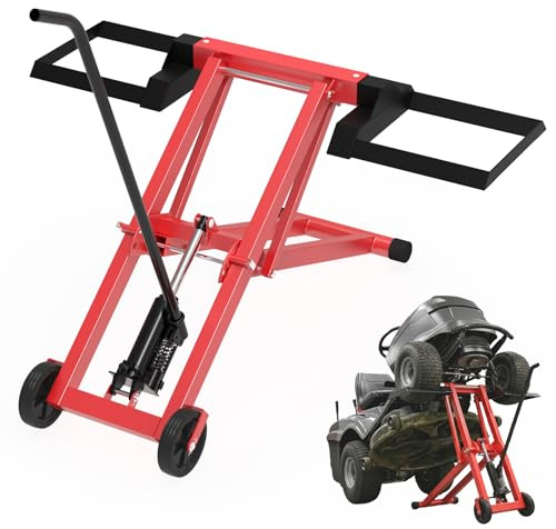 ACXIN Sollevatore per tosaerba, Piattaforma di sollevamento per trattore tosaerba, Sollevatore per trattore tosaerba regolabile in altezza, Telaio in acciaio, Ruote in PVC, Portata 227 kg, Altezza